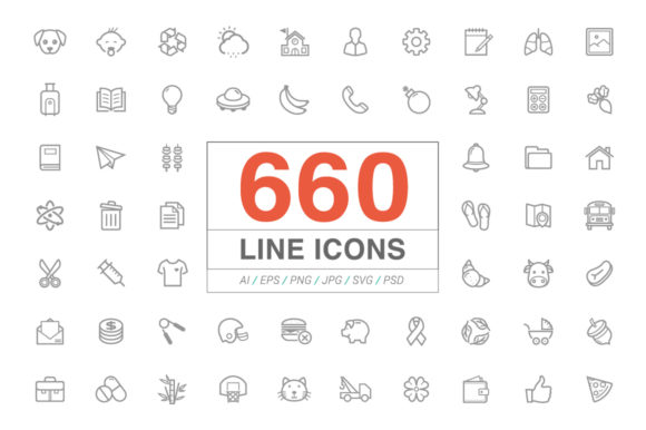 660 Line Icons: A Powerful Graphic Design Asset for Modern Branding