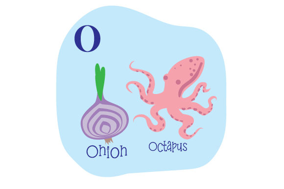 Alphabet Infographic O for Crafts and School Projects