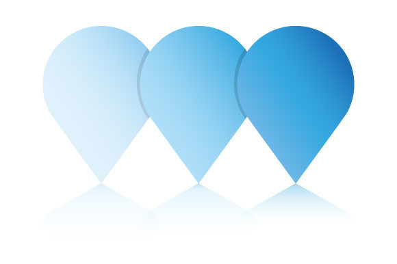 Blue Drop Process Diagram Infographics for Modern Web Design