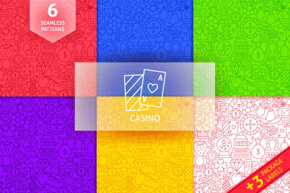 Casino Line Tile Patterns: A Playful Graphic Design Asset for Commercial Use