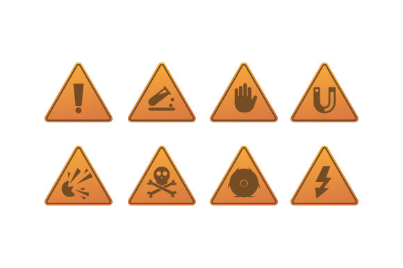 Danger Warning Attention Sign Icons for Commercial Graphics