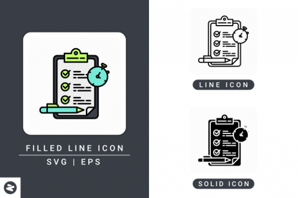 Fast Exam Icons Set: A Versatile Graphic Design Asset for Crafters
