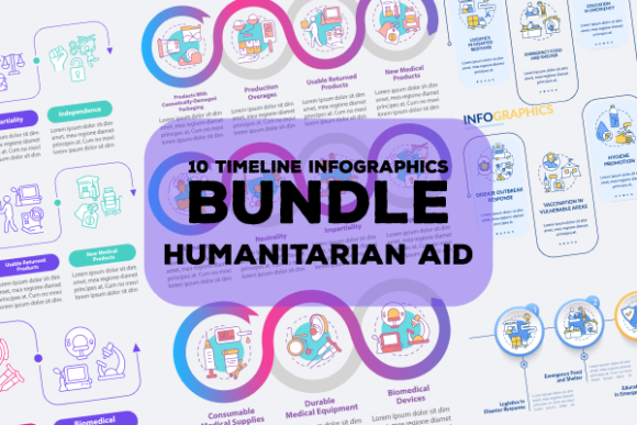Humanitarian Aid Infographics Bundle: A Designer’s Perspective on Impactful Branding Graphics