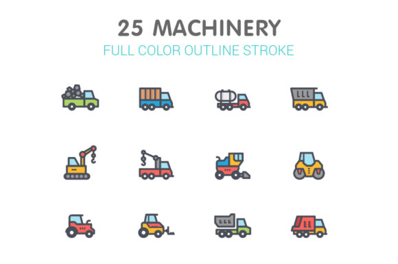 Machinery Line with Color: A Versatile Graphic Design Asset for Crafters