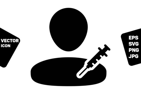 Pharmacist Icon Vector with Vaccine User: A Versatile Graphic for Modern Branding