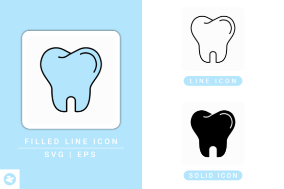 Tooth Icons Set: A Modern Graphic Design Asset for Creative Marketing