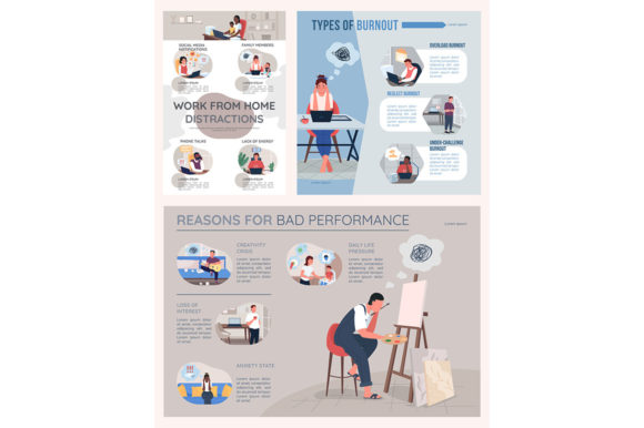 Types of Burnout Vector Infographics Set: A Designer’s Perspective