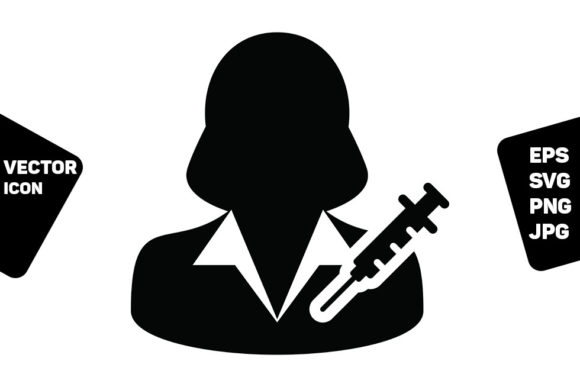 Vaccine User Icon Vector with Syringe: A Versatile Graphic Design Asset